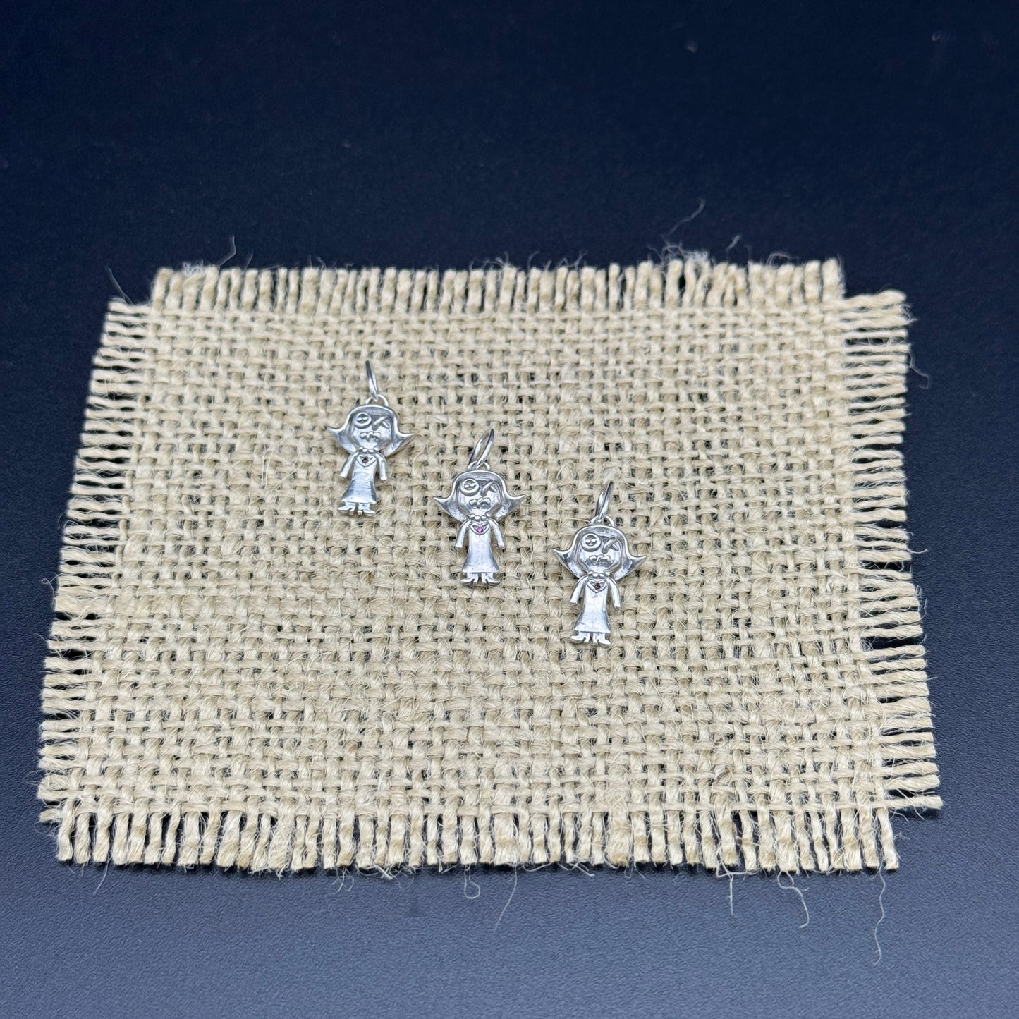 Sterling Silver Mini Lady Voodoo Doll Pendant Necklace