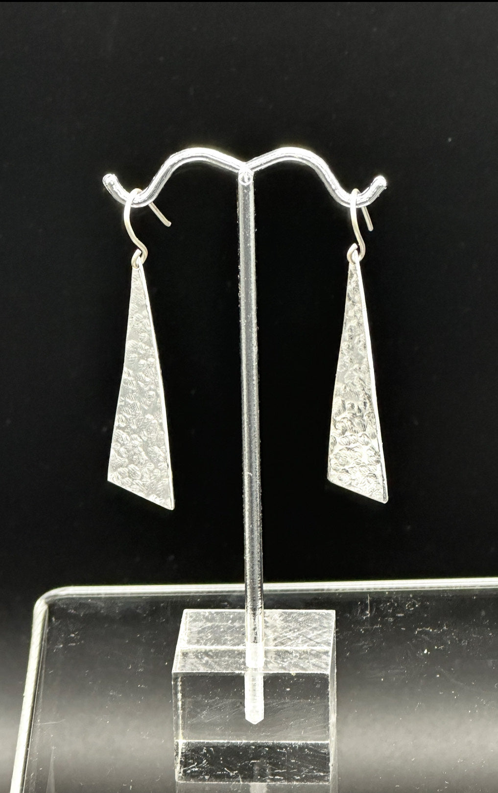 Sterling Silver Triangle Dangle Earrings