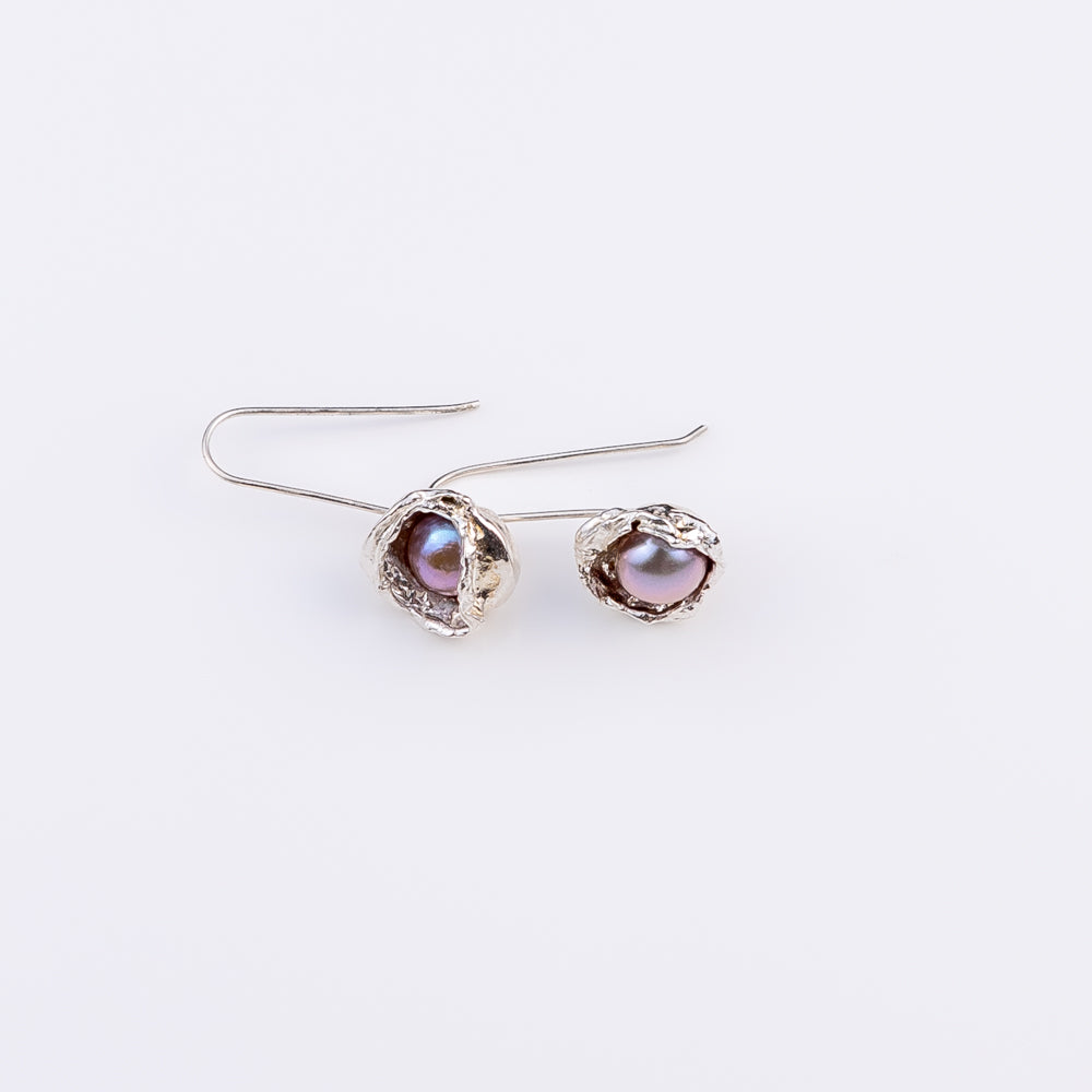 Water Cast Pearl Drop Earrings