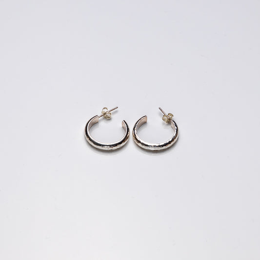 Sterling Silver Hammered Hoop Earrings