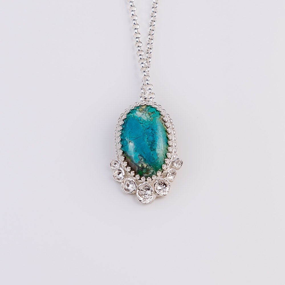 Sterling Silver Chrysocolla Pendant Necklace