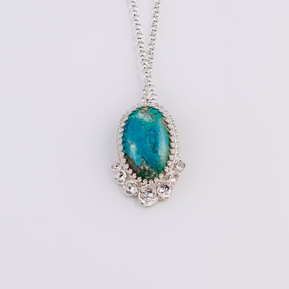 Sterling Silver Chrysocolla Pendant Necklace