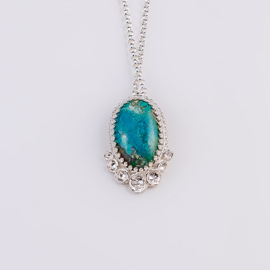 Sterling Silver Chrysocolla Pendant Necklace