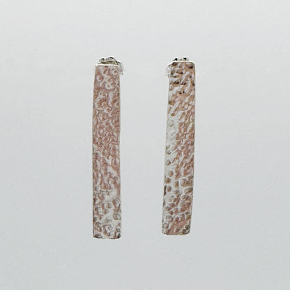 Sterling Silver Hammered Bar Studs