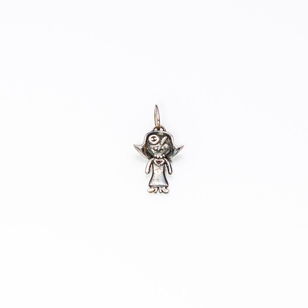 Sterling Silver Mini Lady Voodoo Doll Pendant Necklace