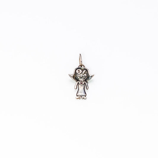 Sterling Silver Mini Lady Voodoo Doll Pendant Necklace
