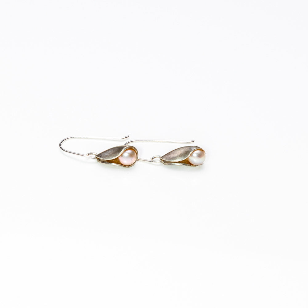 Sterling Silver Peach Persuasion Pearl Dangle Earrings