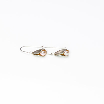 Sterling Silver Peach Persuasion Pearl Dangle Earrings
