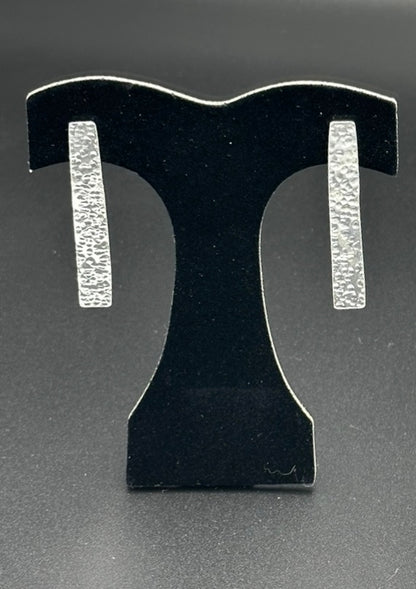Sterling Silver Hammered Bar Studs