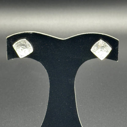 Square Hammered Sterling Silver Studs