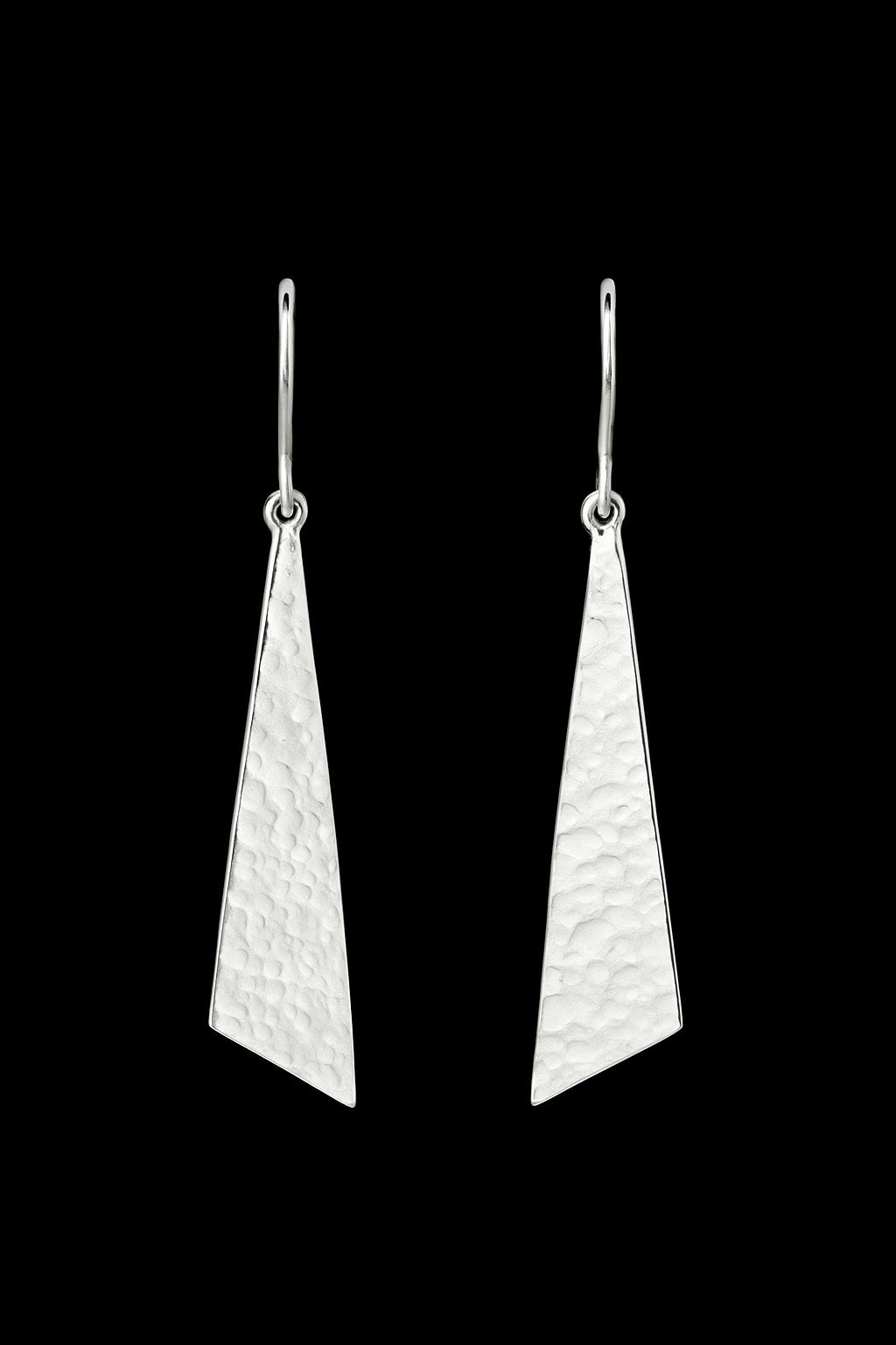 Sterling Silver Triangle Dangle Earrings