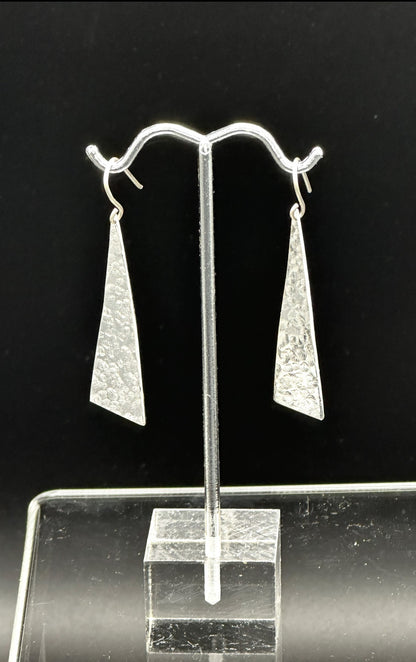 Sterling Silver Triangle Dangle Earrings