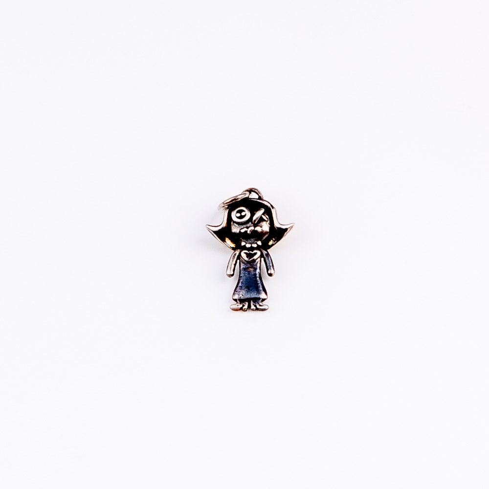 Sterling Silver Mini Lady Voodoo Doll Pendant Necklace