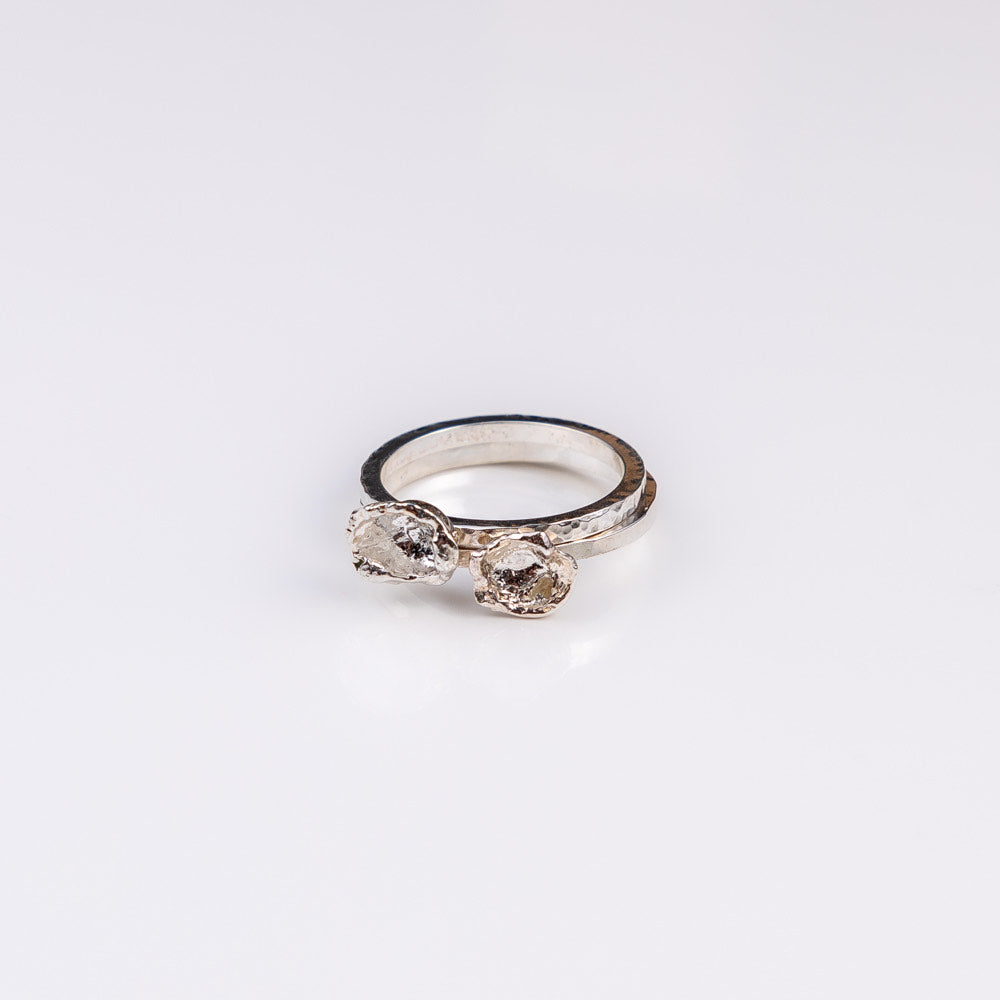 Water Cast Sterling Silver Ring