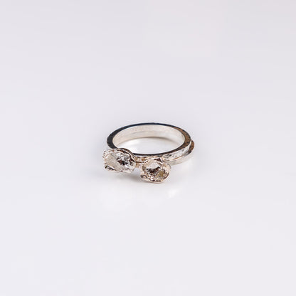 Water Cast Sterling Silver Ring